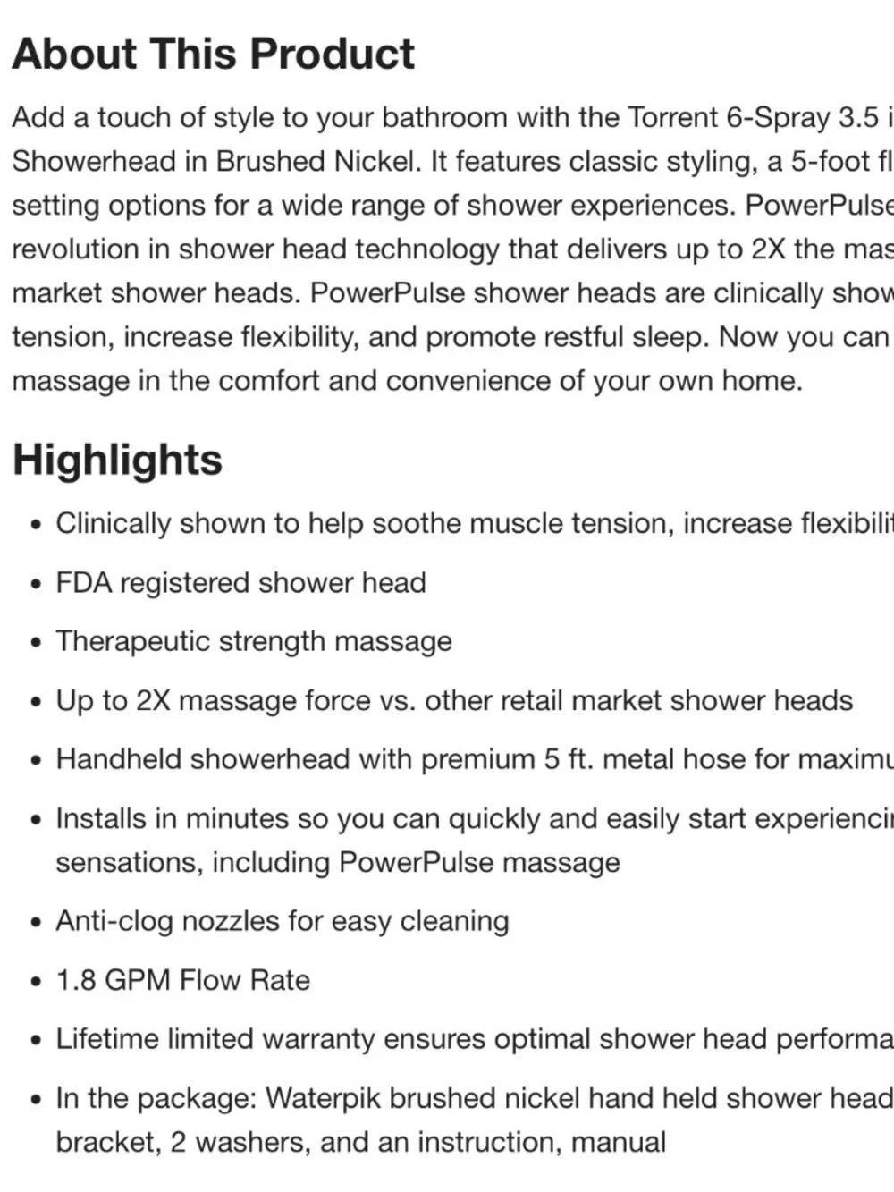 Waterpik add touch